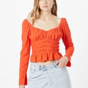 TOPSHOP Blouse in Carmine Red